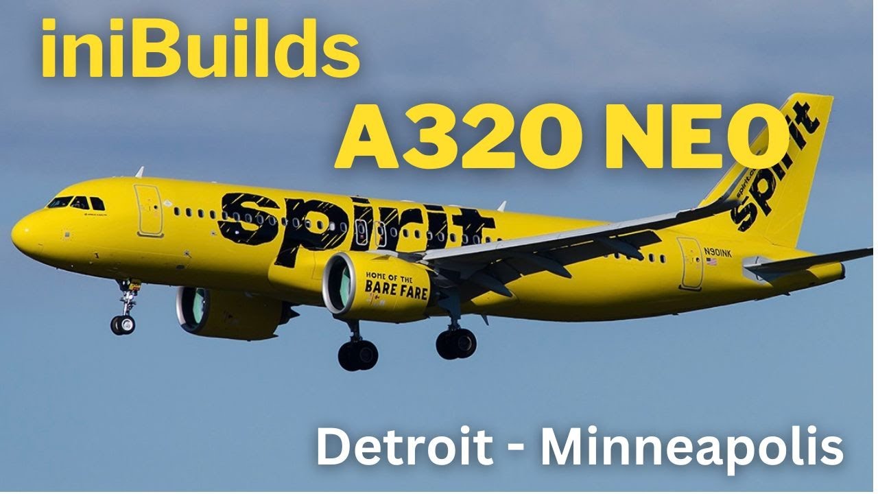 iniBuilds A320 NEO | KDTW – KMSP | Detroit – Minneapolis | MSFS