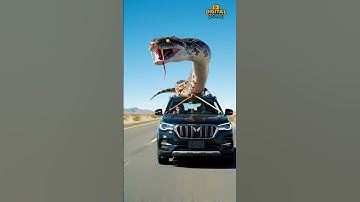AI Fantasy Chase: Giant Snake on the Highway | Animated Short |🐍🚗#shorts #aicar #snake