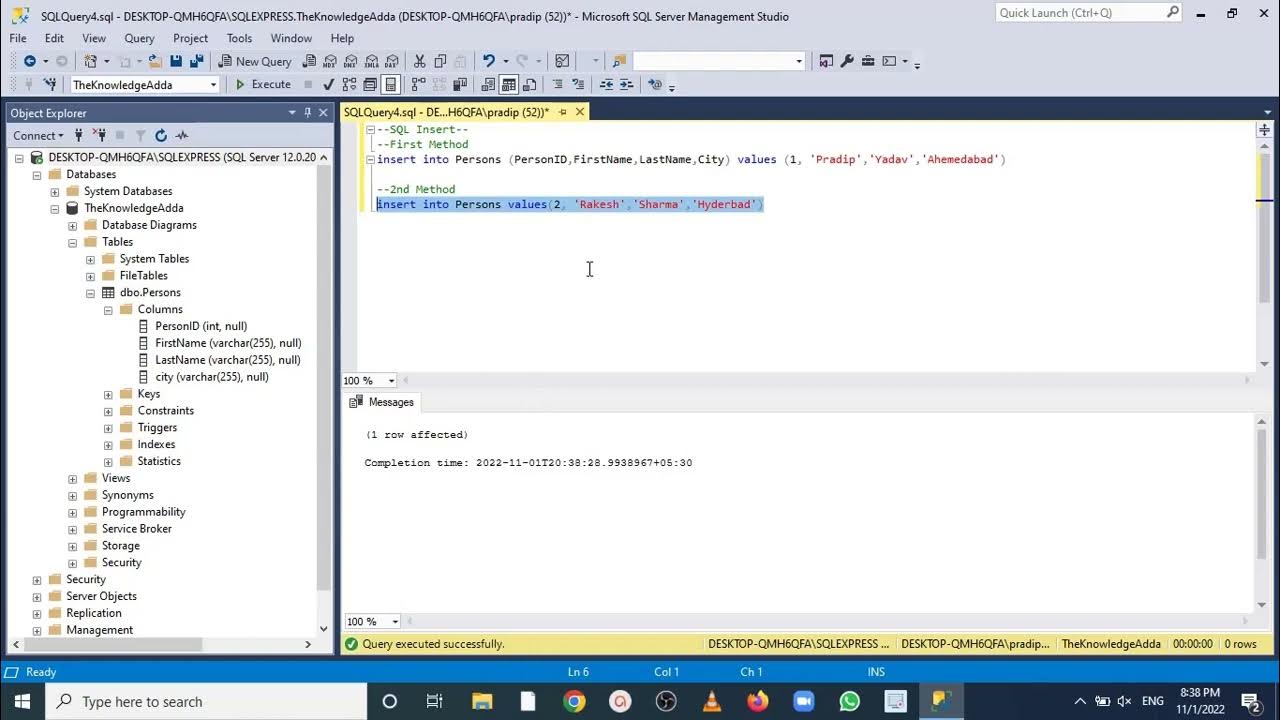 How to Insert Data into Database Table using INSERT Command in SQL ...
