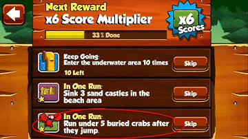 Banana Kong_In One Run_Run under 5 buried crabs after they jump