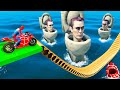 Skibidi toilet boss  spider shark vs all superheroes new epic stunt race in gta v