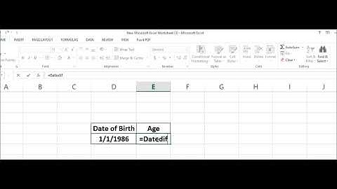 Age calculation in excel