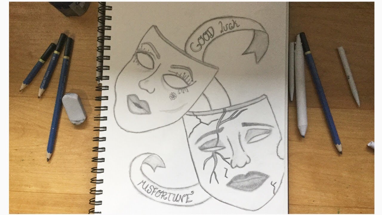 Featured image of post How To Draw A Drama Mask Step By Step Draw a very rough outline of your mask and figure out what kind of a mask you want to draw