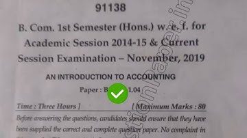 2019 Mdu BCom Hons 1st Sem An Introduction to Accounting Question Paper