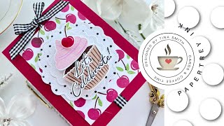 A Cupcake Card with Cherries | Papertrey Ink | Occasional Cupcakes