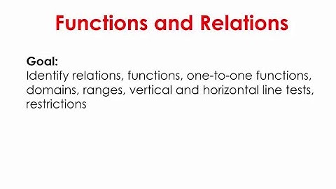 1.1 Functions and Relations