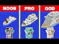 Minecraft NOOB vs PRO vs GOD: FAMILY YACHT HOUSE BUILD CHALLENGE in Minecraft Animation