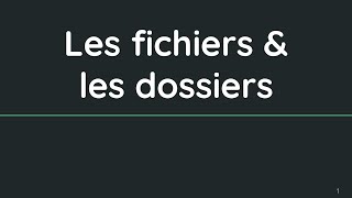 M1101 - CM 2 - Linux - Fichiers & Dossiers