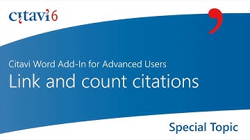 Citavi 6 Word Add-in: Link and count citations (3.3)