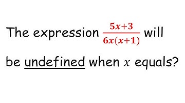 Undefined Expressions | Likely Examination Questions | Maths Center