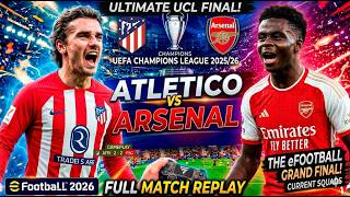 ATLETICO MADRID vs ARSENAL | UEFA Champions League 2025/26  | PES 2021 Realistic Simulation
