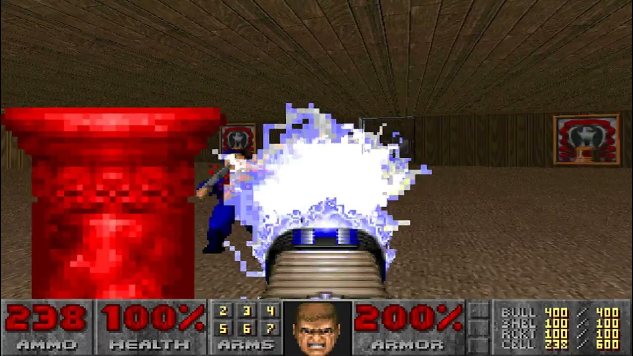 jugando al nivel secreto de doom 2 wolfenstein