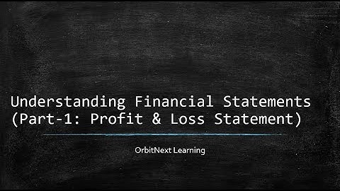 Finance for non-finance professionals- Part 1 (P&L Statement)