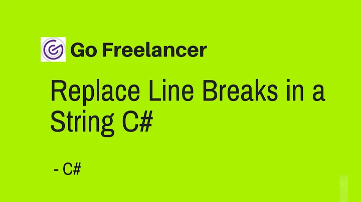 Replace Line Breaks in a String C#