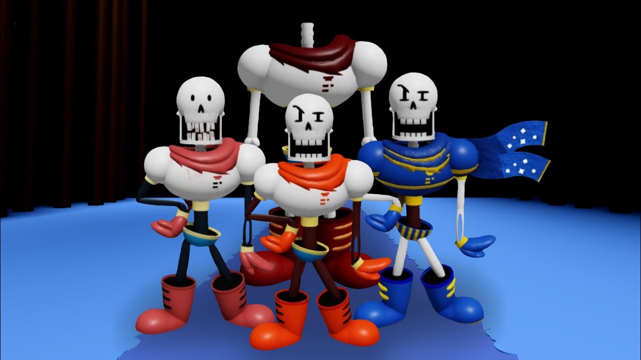 Papyrus with Outertale, Underworld, Horrortale skins showcase, ULC