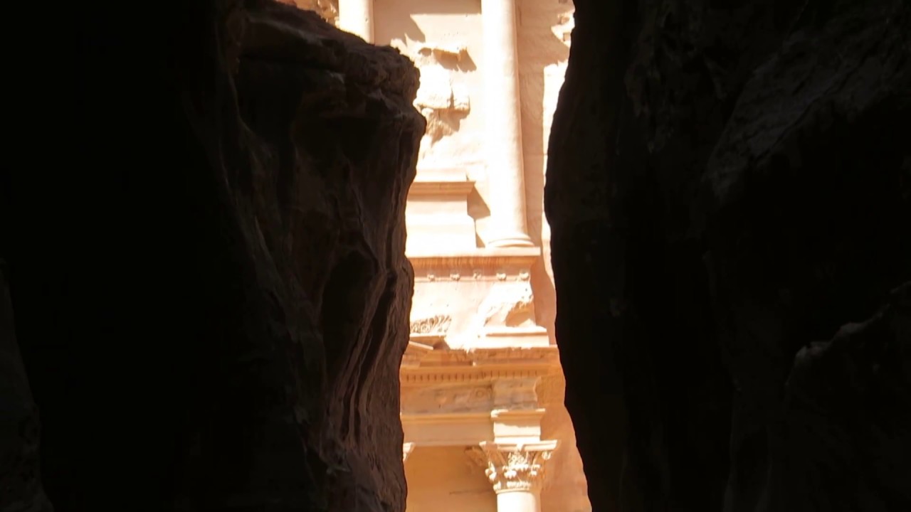 Petra, Jordan - Al - Khazneh (the Treasury) the most beautiful site in Petra - from Wadi As-Siq