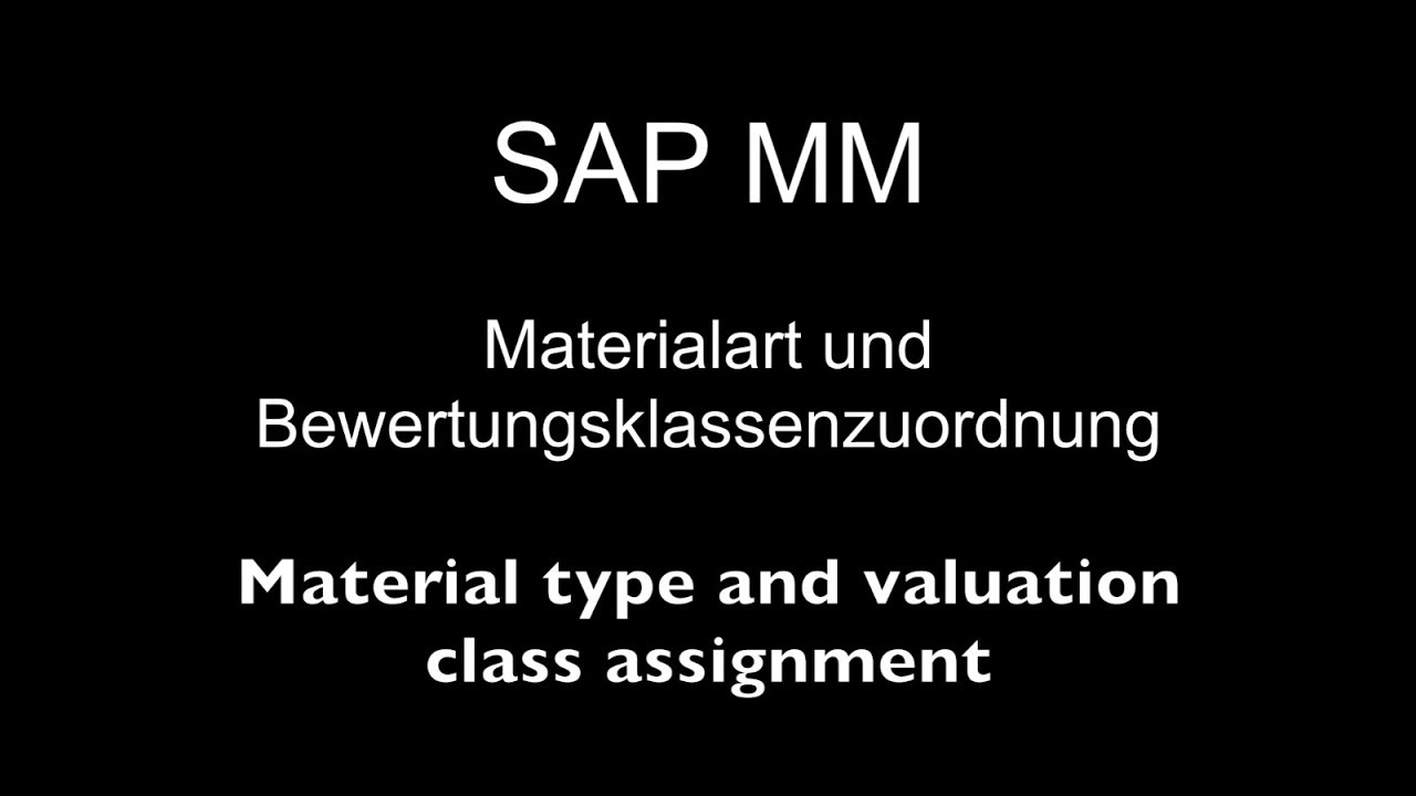 material group assignment to valuation class