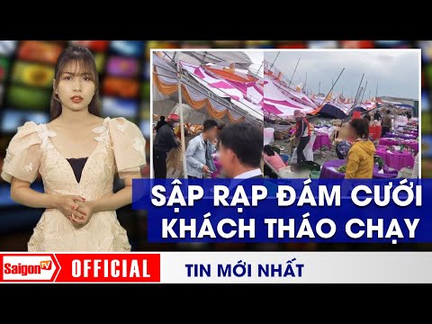 Video Rạp cưới bỗng dưng 'ĐỔ SẬP' khiến hàng trăm khách tháo... - youtube