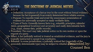 Doctrine of Judicial notice/Evidence law