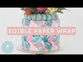 New Technique!! Edible Paper Cake Wrap with Piped Border | Georgia's Cakes
