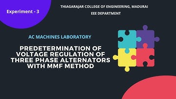 Experiment 3 | MMF Method | Predetermination of Voltage Regulation | Alternators | AC MAchines