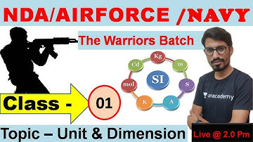 Practice on Unit and Dimension  // The Warriors Batch //NDA, Airforce, Navy // R.S SIR