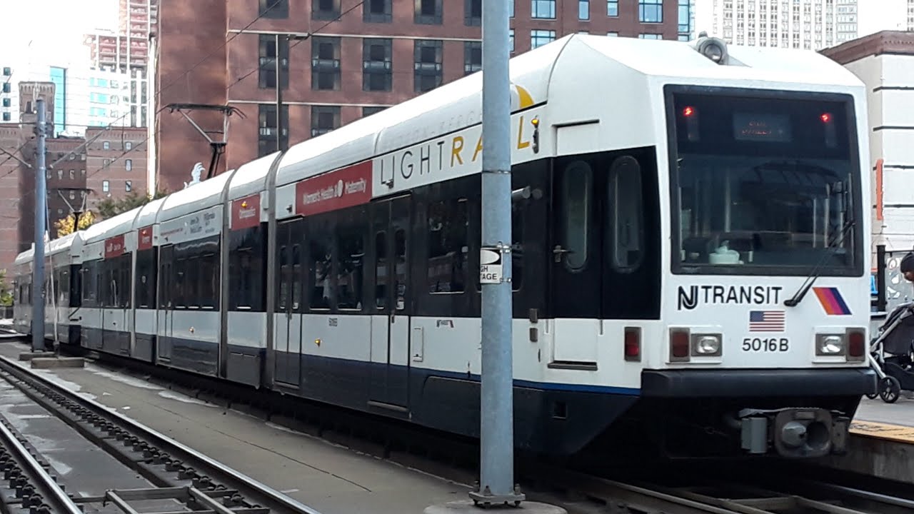 NJ Transit HudsonBergen Light Rail trains (Yellow and Blue lines