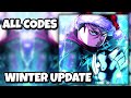 WORKING CODES FOR WINTER UPDATE IN JUJUTSU INFINITE! ALL WORKING CODES FOR JUJUTSU INFINITE ROBLOX