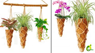 How To Make Trendy Hanging Cone Planters For Your Plants /Cone Planter Idea/Planter/ORGANIC GARDEN