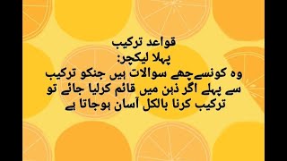 ترکیب کرنے کا آسان طریقہ/ وہ چھے سوالات جو ترکیب کے وقت ذہن میں قائم کرلیے جائیں تو ترکیب کرنا آسان