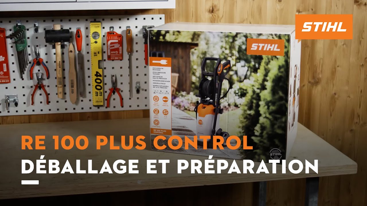 Nettoyeur haute-pression RE 100 PLUS CONTROL STIHL : déballage et préparation