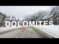 Driving Italy - Dolomites mountains - Cortina d'Ampezzo to Bruneck. SS51 road. 4K