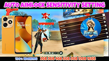 Tecno spark 10c free fire headshot sensitivity setting⚡ best sensitivity setting for tecno spark 10c