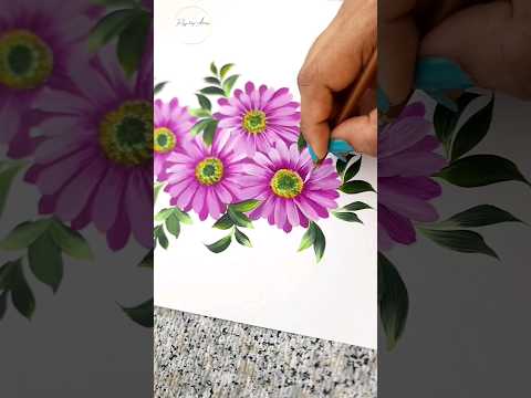 EASY Flower Painting For Beginners Acrylics #shorts