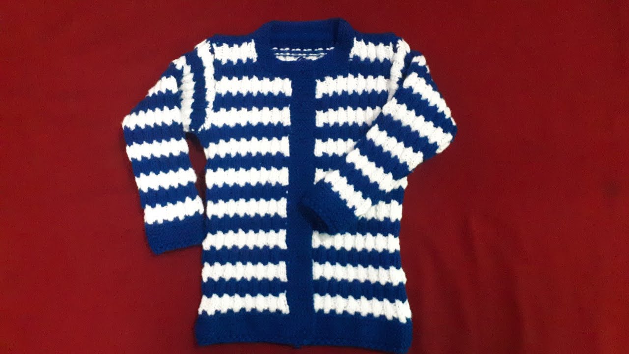 Very easy two color baby sweater design full measurements size (1