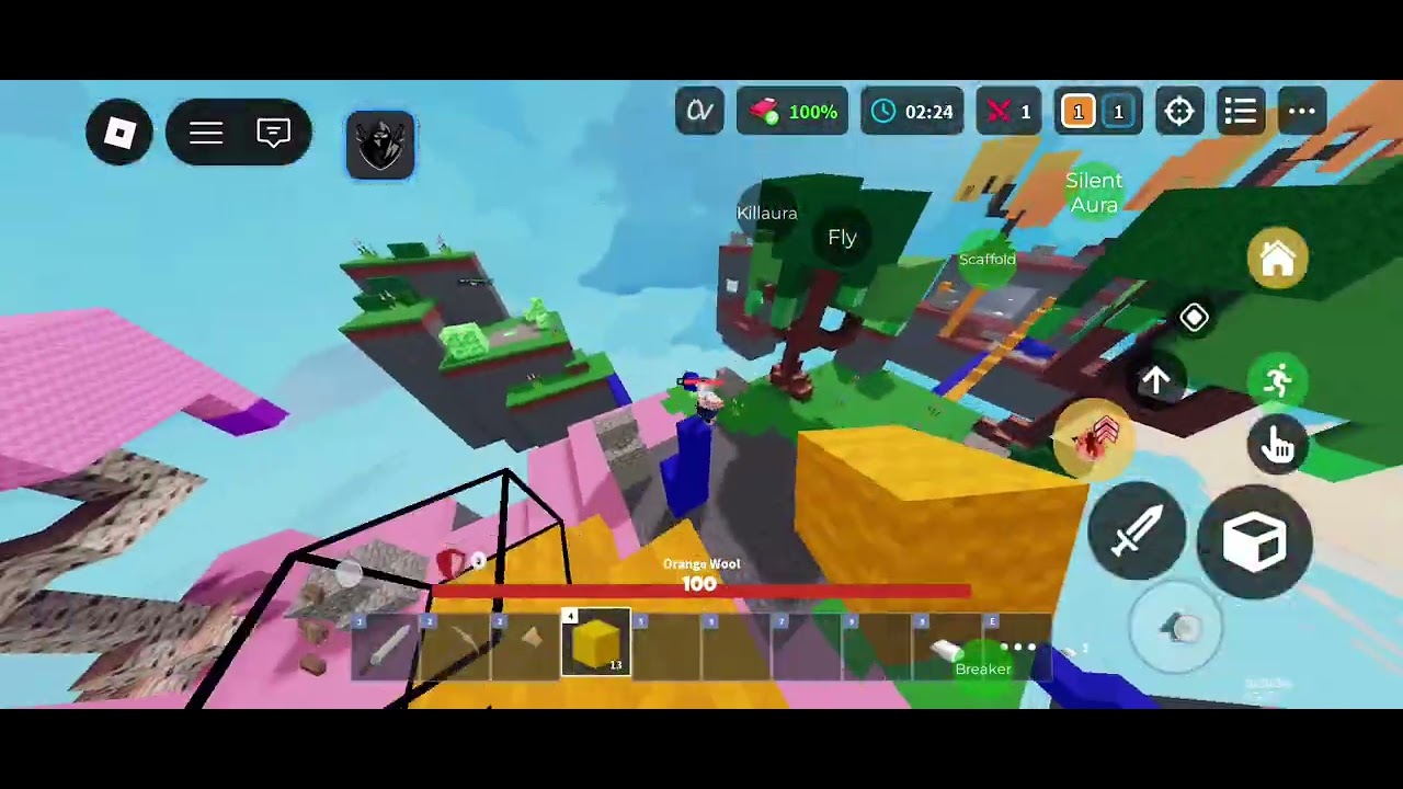 Roblox bedwars name script catvape playing 1v1 - YouTube