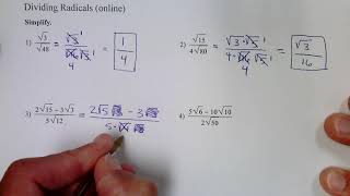 dividing radicals notes
