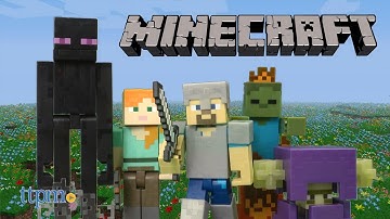 Minecraft Shulker & Enderman Series 4, Steve w/ Iron Armor, Alex w/ Axe & Zombie Figures from Mattel