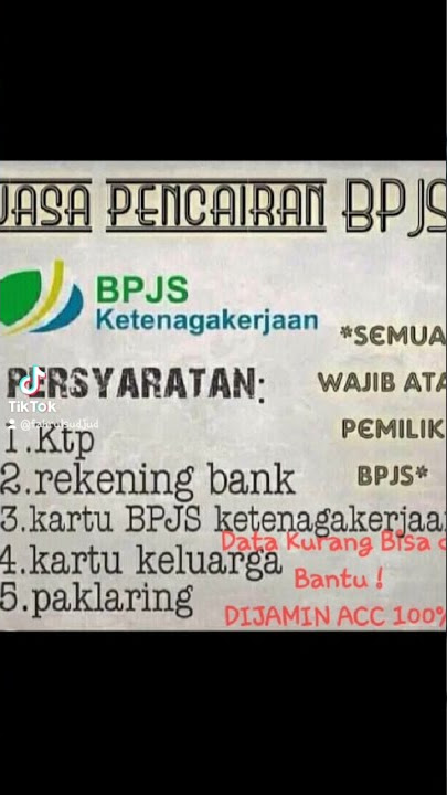 Jasa Pencairan BPJS. Jamin 100% Cair !!! WA 081574978657