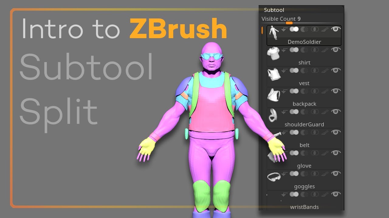 splitting geometry zbrush