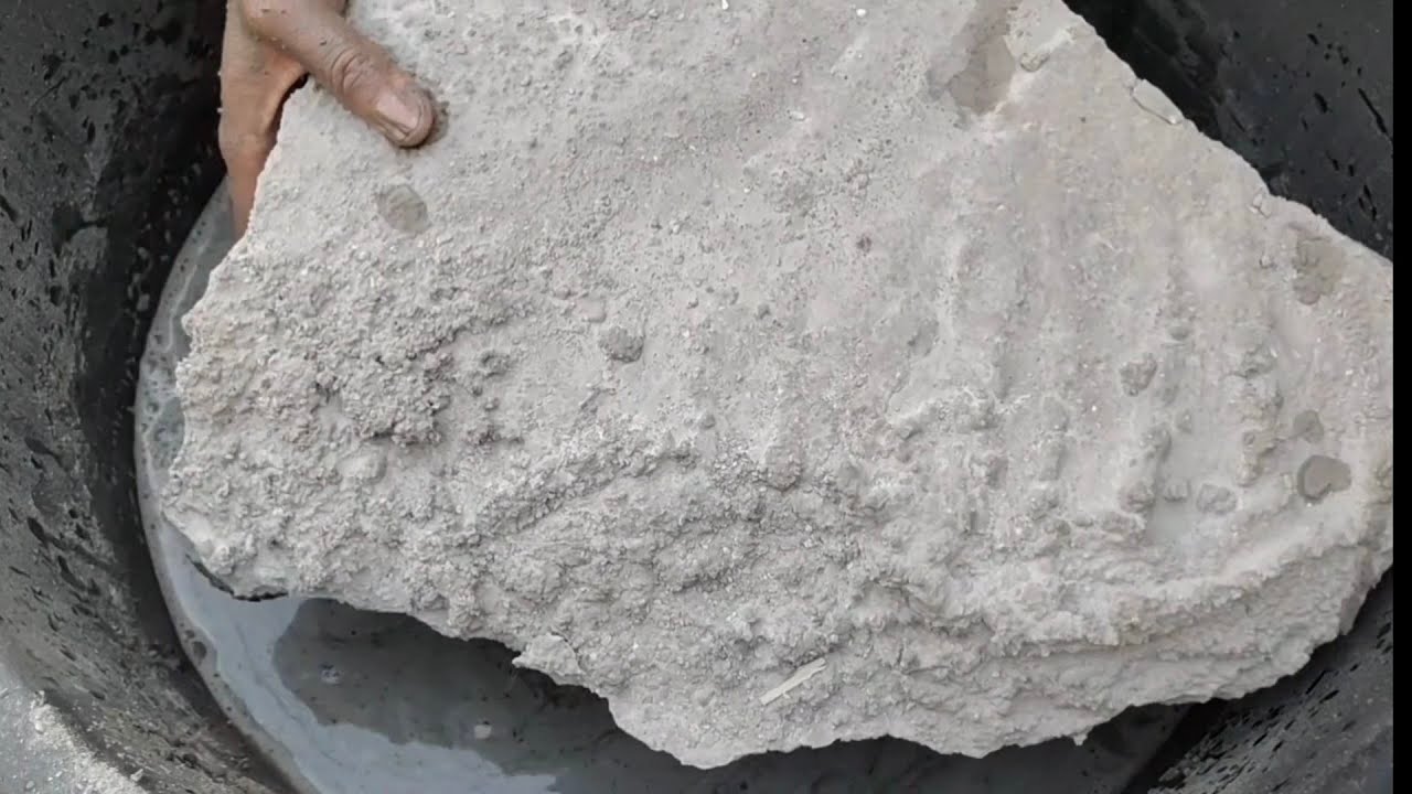 Asmr - Huge slabs of sand cement with white concrete crumbling in lots of water 💦 by asasmr 🤤😴