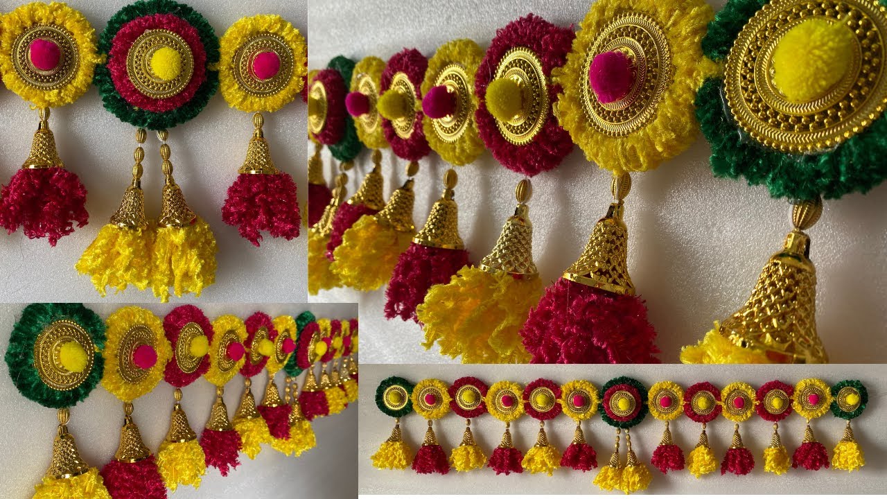 Woolen Craft Ideas | Dussehra/Diwali Home Decoration Ideas | Door Toran Making Ideas With Fur | DIY