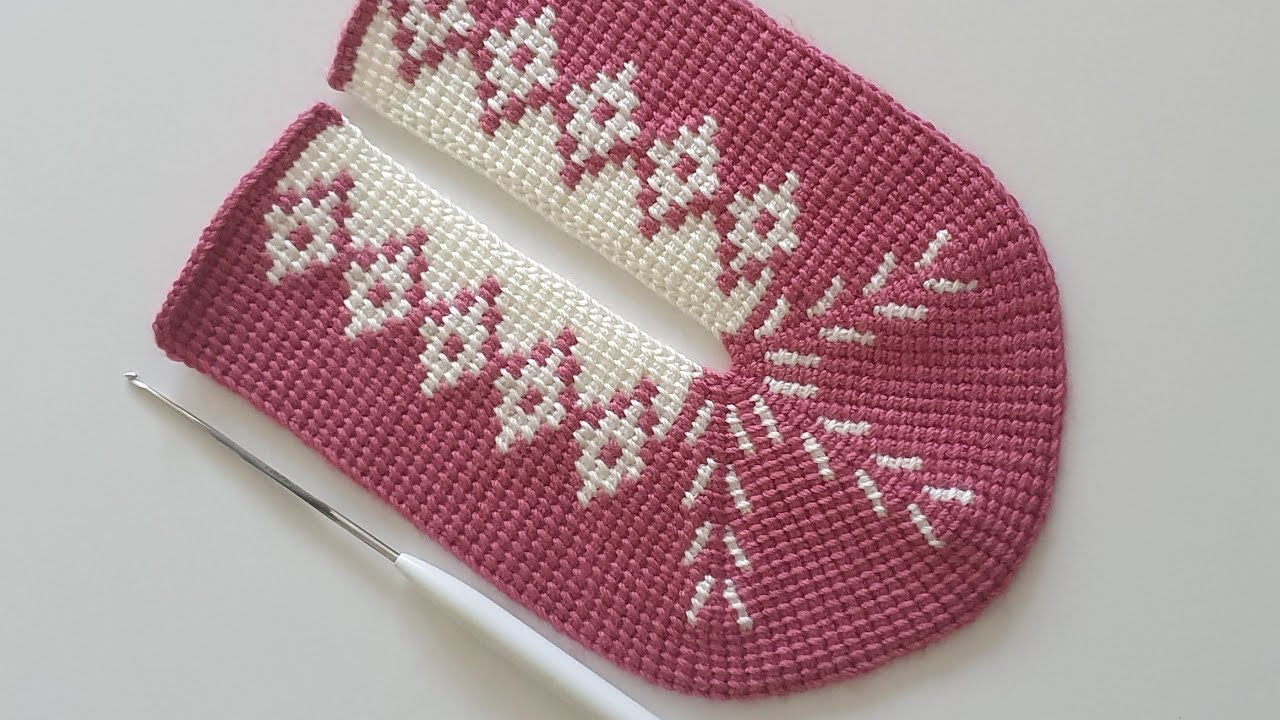 YENİ BAŞLAYANLAR İÇİN İKİ RENKLİ TUNUS İŞİ PATİK