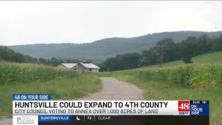 Huntsville city council voting to annex over 1,000 acres of land, expand city limits in Marshall...