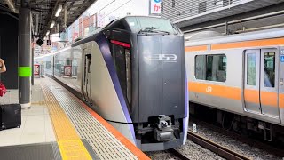 新宿駅にて、JR東日本E353系S114編成特急あずさ 出発シーン