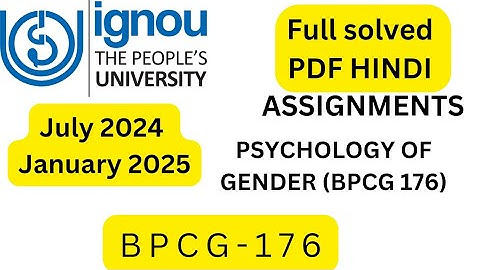 BPCG-176 SOLVED ASSIGNMENT HINDI 2024-25