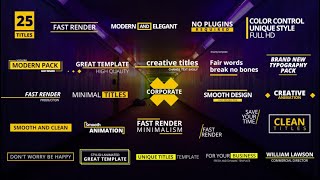 25 Titles Pack Premiere Pro Templates 25 Titles Pack Premiere Pro Templates
