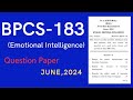 BPCS-183 Question paper,June 2024 #ignou