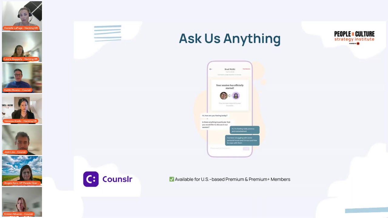 Hacking HR x Counslr: 24/7 Mental Health Support Benefit