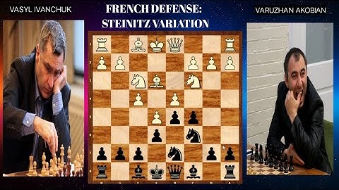 FRENCH DEFENSE: STEINITZ VARIATION || THE POSITINAL PLAY FOR BLACK || IVANCHUK VS AKOBIAN 0-1
